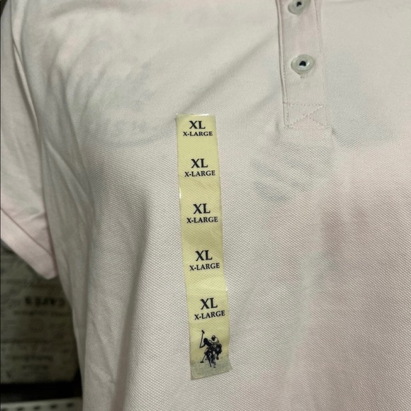 NWT Women's X-Large US Polo ASSN Short Sleeve Logo Print Polo Shirt In Pink - Picture 5 of 10